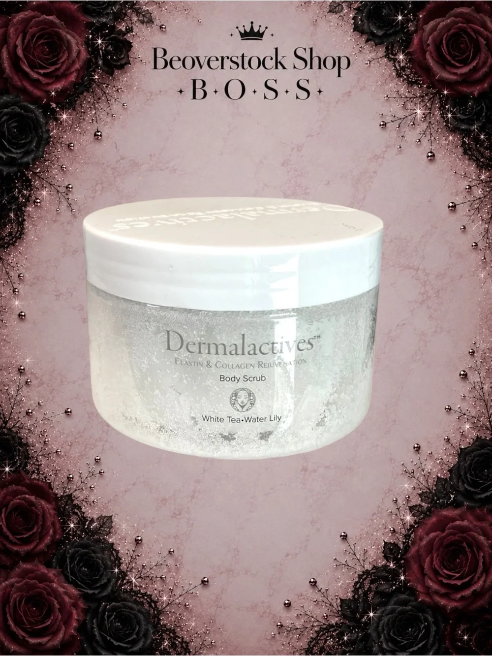 New NWT Dermalactives Salt Scrub – White Tea & Water Lily (14 oz)
